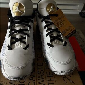 Air Jordan Men's XXX III White, Black, and Gold Sneakers